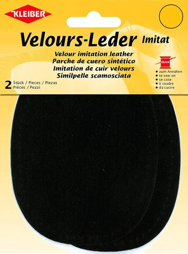 KLEIBER Velour-Leder-Imitat 100 x 130 mm dunkelbraun 2 Stück