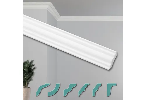 Hexim Deckenleiste ZG7, 50 Meter - Moderne XPS Styroporleisten für stilvolle Räume - Deckenleisten aus hochwertigem XPS für elegante Raumgestaltung. Leicht zu montieren und feuchtigkeitsresistent, ideal für jeden Raum!