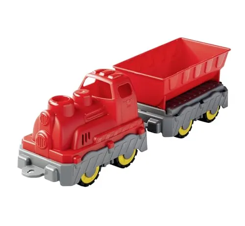 BIG Power Worker Mini Zug (45 cm) - Spielzeug-Lokomotive mit Kipp-Wagon für Indoor & Outdoor, Spiel-Eisenbahn für Kinder ab 2 Jahre, Rot-Grau