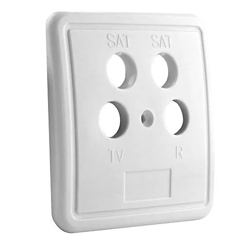 BestPlug Universal Deckel Abdeckung für Antennen-Dosen Durchgangsdosen Enddosen mit 4 Löcher, Weiss