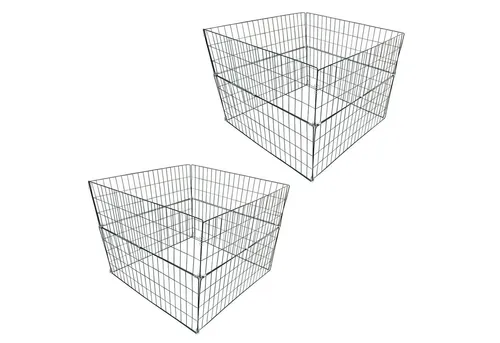 ESTEXO Drahtgitterkomposter 2er Set - Robuster Gartenkomposter aus Metall - Komposte - Stabiler und wetterbeständiger Komposter mit verstärkter Mittelstrebe für mehr Stabilität. Einfach aufzubauen und vielseitig nutzbar, auch als Welpenauslauf.