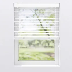 Jalousie Weiß Kunststoff Holzoptik 210x175 cm - Hochwertige Kunststoff-Jalousie in eleganter Holzoptik. Feuchtigkeitsbeständig und leicht zu reinigen, ideal für Badezimmer und Küchen. Mit 50 mm breiten Lamellen und stabiler Kopfleiste für ein modernes Design.