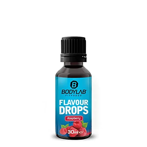Bodylab24 Flavour Drops 30ml Himbeere, Kalorienfreie, Zuckerfreie & Fettfreie Aroma-Tropfen, Flavdrops zum Süßen von Lebensmitteln, Kaffee Sirup, Geschmackstropfen ohne Künstliche Farbstoffe