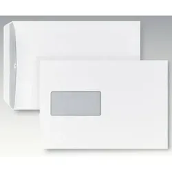 Böttcher-AG Versandtaschen C5 mit Fenster, selbstklebend - Weiß, 162 x 229 mm, 500 Stück, ideal für sichere und schnelle Versandlösungen. Chlorfrei gebleicht und mit grauem Innendruck.