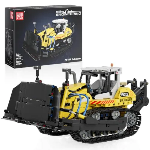 Mould King Technik Bulldozer Modell, Konstruktions‑Baukasten für Baumaschinenmodell mit 1200 Teilen, 19019 STEM Spielzeug für ab 14 Jahren & Erwachsene