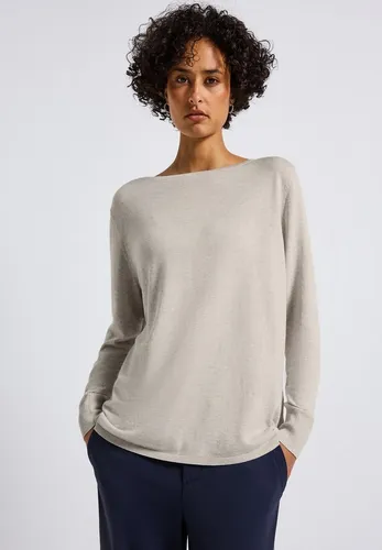 Stylischer Strickpullover STREET ONE für Damen - Kombistarker Pullover in tusk cream meliert, lässig geschnitten und hüftbedeckend. Ideal für entspannte Looks und gemütliche Tage.