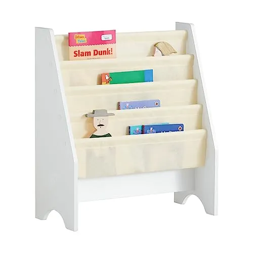 SoBuy Bücherregal FRG225, Kinderbücherregal mit 4 Ablagefächern - Matratzen und Möbel - Pflegeleichtes Kinderregal mit 4 variablen Ablagefächern, ideal für die Aufbewahrung von Büchern und Spielzeug.