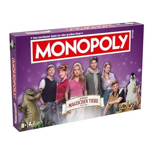 Winning Moves - Monopoly - Die Schule der Magischen Tiere - Gesellschaftsspiel mit magischem Twist, ideal für Fans der Buchreihe und perfekt für strategische Spielabende mit Familie und Freunden.