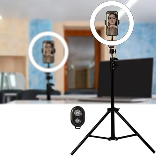 Casativo Professionelles LED-Ringlicht mit Stativ und Smartphone-Halterung, Ø 10