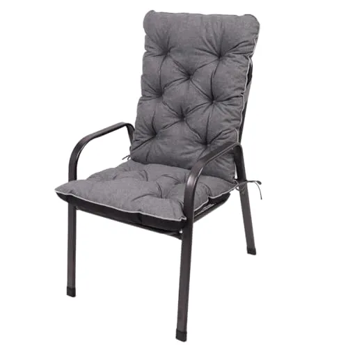 TexDeko® Ecolen Hochlehner Auflage Grau 120x50x50cm – Bequem und langlebig - Entdecken Sie die hochwertige Auflage für Gartenstühle mit eleganter Leinenstruktur. UV-beständig und wasserabweisend für langanhaltenden Komfort im Freien.