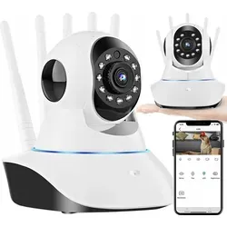 Widescreen Ip Kamera 720P Wifi Two-Way Conversation, Nachtmodus, Drehung - Weiß