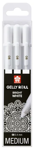 SAKURA Gel-Tintenroller Gelly Roll Real White 0,4 mm 3 Stück