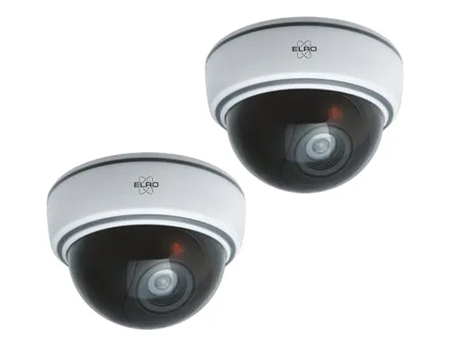 Dome-Kamera-Attrappe 2er Set mit Blink LED - Überwachungskameras: Preiswerte und nachhaltige Lösung gegen Diebstahl, inklusive Montagematerial und Sicherheitsaufkleber für einfache Installation.