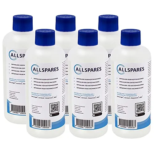 AllSpares Entkalker für Kaffeemaschinen geeignet für Delonghi EcoDecalk DLSC500 und AEG M3BICD200 (500 ml (6er Pack))