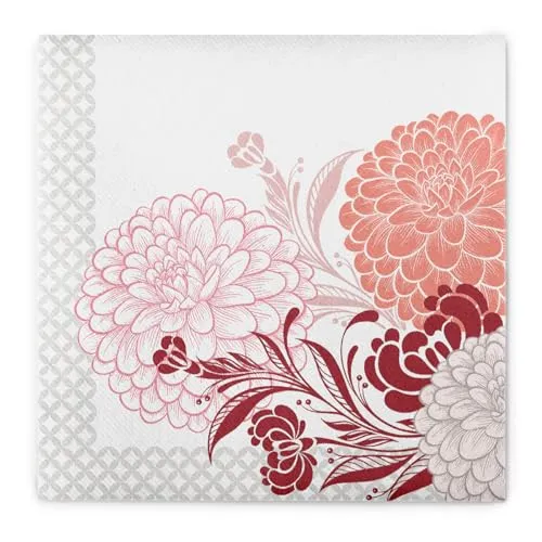 Mank Airlaid-Servietten 40x40 cm | Premium Einweg-Serviette | textilähnlich und saugstark | perfekt für Hochzeit & Partys | Sommer | Frühling | 50 Stück | Clarissa (Bordeaux)