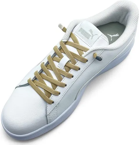 ELANOX Schnürsenkel 4 Stück für 2 Paar Schuhe elastische Schnürsenkel mit Clips, inkl. Enden (Clips) - 8 St. in silber