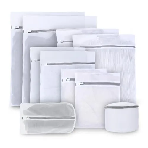 Wäschenetz, Stabiler wäschebeutel mit Netzreißverschluss,10 Stück Wäschesack für Waschmaschine, Ideal für Feinwäsche, Unterwäsche, Socken, BHS, Mäntel, Bettwäsche