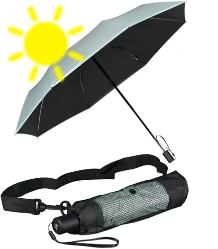 iX-brella City Trekking Sonnen-Regenschirm - UV-Schutz & Hitzeschutz - Mint - Praktischer Trekking-Regenschirm mit großem Schirmdach (98 cm Durchmesser) und UPF 50+ für optimalen UV-Schutz. Leicht und kompakt, ideal für unterwegs. Ergonomischer Teleskopstab sorgt für angenehmes Tragen.