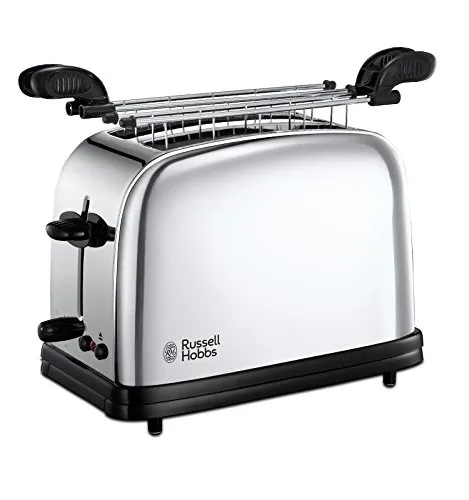 Russell Hobbs Toaster Victory 23310-57 - 2 Scheiben Edelstahl-Toaster, extra breite Schlitze, 6 Bräunungsstufen und Lift and Look-Funktion für perfektes Toasten