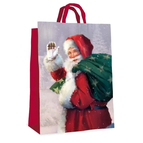 Weihnachten Wiederverwendbar Tasche XL Stark Für Geschenk Einkaufen Santa Design