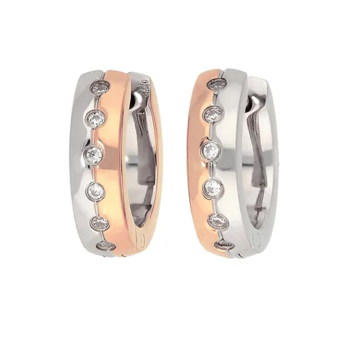 TITANIA Paar Creolen Titancreolen, bicolor mit Zirkonia von TITANIA