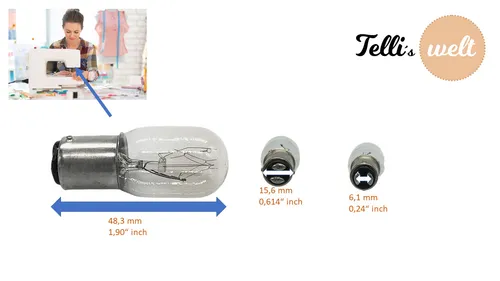 Glühbirne 15W für Nähmaschine B15d