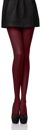 Antie Damen Mikrofaser Strumpfhose bunt blickdicht AN-122 60 DEN (Weinrot, XL (44-48))