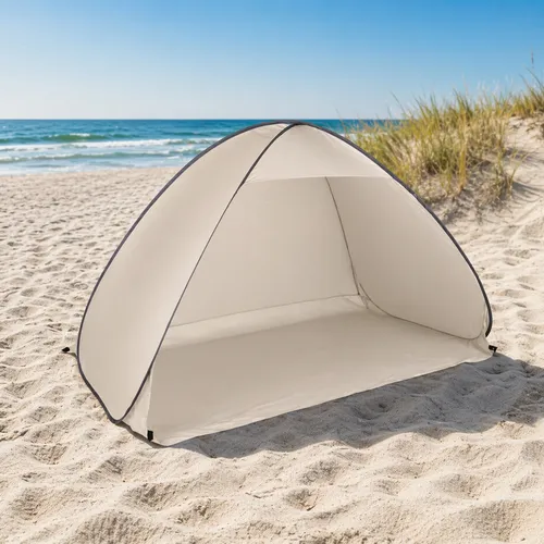 XL Strandmuschel Sonnenschutz Pop Up Camping H110xB200xT125cm