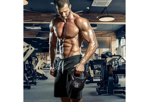 HOMCOM Kettlebell mit Sand befüllt, (Kugelhantel, 12 kg Gewicht-Hantel), für Anfänger, Zuhause, Krafttraining