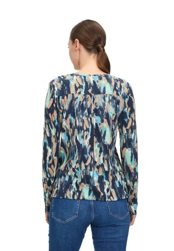 Betty&Co Shirtbluse Kurzarm XL - Herren-Freizeithemden aus 50% Baumwolle und 50% Modal, für höchsten Tragekomfort in stilvollem Dark Blue/Camel.