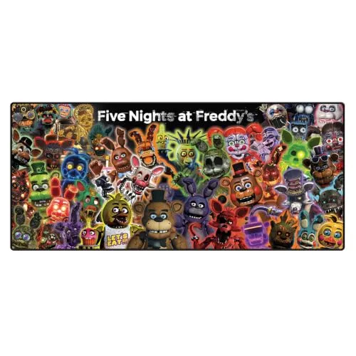 Five Nights At Freddy's (Glow Montage) Schreibtischmatte, 81 cm x 36 cm, offizielles Lizenzprodukt, großes Mauspad für Gaming-Setup, Büro-Schreibtischzubehör, Sammlergeschenk