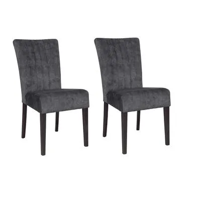 4-Fußstuhl HOME AFFAIRE, grau (wenge lackiert, eifel tower 5501, wenge, amour 5501), B:46cm H:93cm T:64cm, Massivholz, Polyester, Stühle, vertikale Nähte in der Rückenlehne