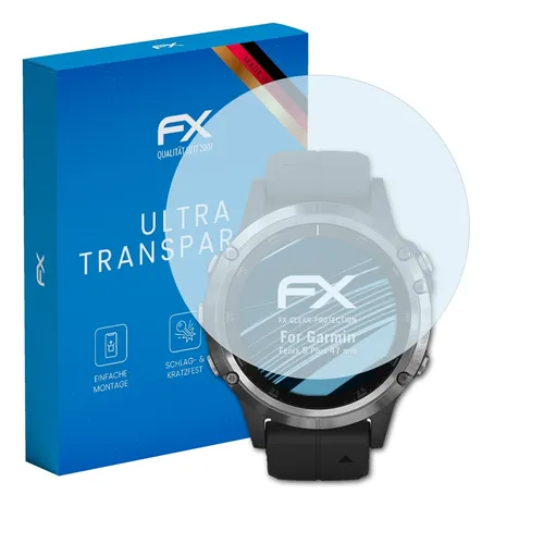 atFoliX 3x Displayschutzfolie für Garmin Fenix 5 Plus 47 mm Schutzfolie klar
