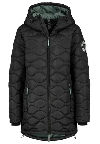 SUBLEVEL Steppjacke Damen Mantel mit Kapuze Parka lange Winter Jacke