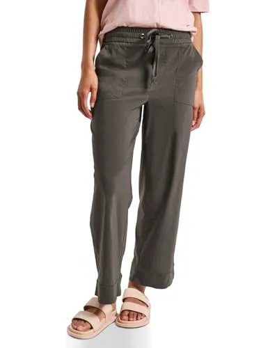 Stoffhose STREET ONE Damen 36, nomad braun - Bequeme und pflegeleichte Sommerhose mit Turn-Up und lässigem Schnitt. Perfekt für vielfältige Outfit-Kombinationen, ideal für Freizeit und Alltag.