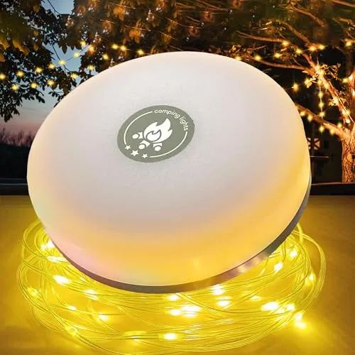 Camping Lichterkette Aufrollbar, 10m LED mit 8 Beleuchtungsmodi