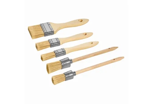 ARLI Pinsel Set mit Flachpinsel und Ringpinsel für Malerarbeiten, (5 St), Flach Rund / Ring Pinseln