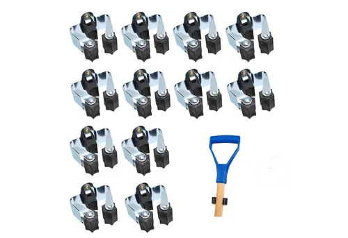 Work-it Wandhalterung 12er Set Wandhalter Werkzeug Gerätehalter Besenhalter mit, (12-tlg., mit Befestigungsmaterial (Schrauben, Dübel)