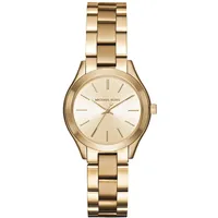Michael Kors MK3512 Mini Slim Runway Damenuhr 34 mm Goldfarbene Edelstahl