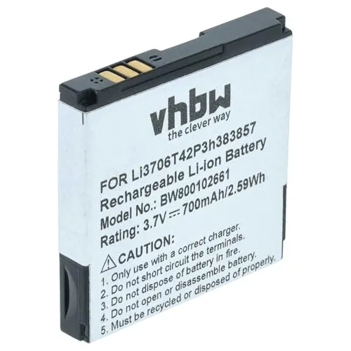 vhbw 1x Akku Ersatz für ZTE Li3706T42P3h383857 für Handy Smartphone Telefon (700 mAh, 3,7 V, Li-Ion)