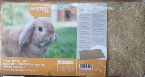 Kerbl Nagerteppich Hanf 100x40x1cm Käfigeinlage Hamster Meerschweinchen