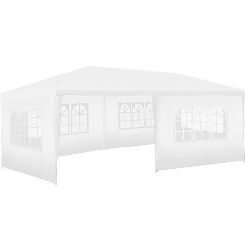 tectake® Pavillon 3x6 mit 5 Seitenteilen und Fenstern in weiß von tectake
