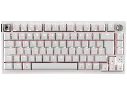 CORSAIR K65 Plus Wireless Tastatur – Mechanisch, RGB, Frostweiß