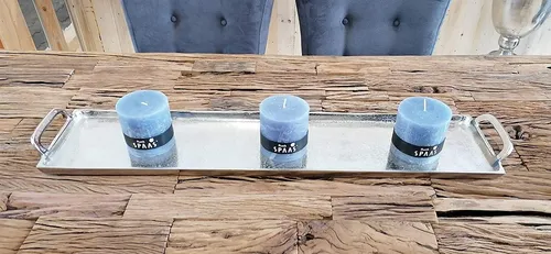 MichaelNoll Dekotablett aus Aluminium mit Griffen in silber von Michael Noll