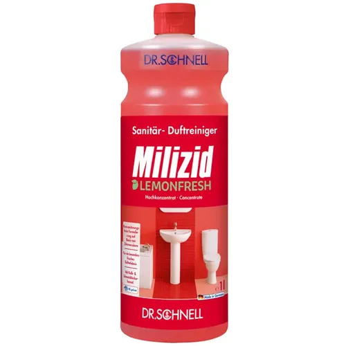 Dr. Schnell Konzentrat Milizid Lemonfresh 1 L Sanitärreiniger Flüssiger Sanireiniger mit bakterizider Wirkung, Konzentrat 00128