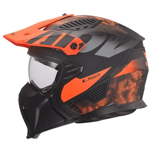 LS2 Jet/Modularer Motorradhelm DRIFTER GAS Grey Orange, XS von LS2