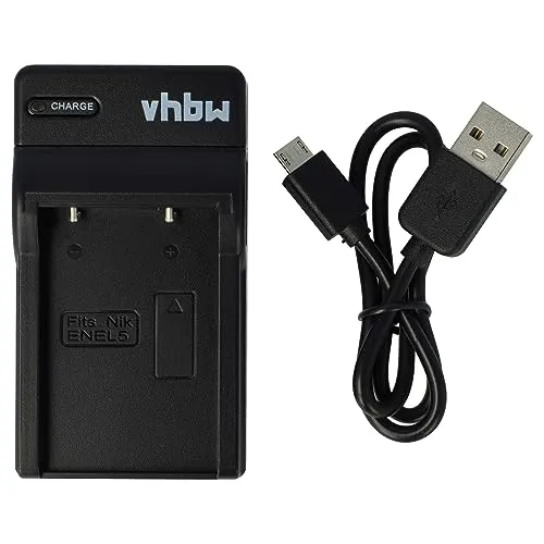 vhbw USB-C Ladegerät kompatibel mit Nikon EN-EL5, CP1 für Kamera Camcorder - Ladeschale + USB-C Kabel Ladeanzeige
