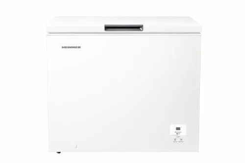 HEINNER HCF‑HS248EE++ – Gefriertruhe 248 L – Energieeffizient, LED‑Display & Innenbeleuchtung, Schnellgefrierfunktion, Silber – 5 Jahre Garantie