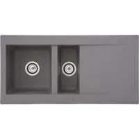 respekta Mineralite Einbauspüle 1,5 Becken Denver 100 x 50 cm - Sanitäranlagen & Zubehör, langlebige Mineralite-Oberfläche für einfache Reinigung und modernes Design