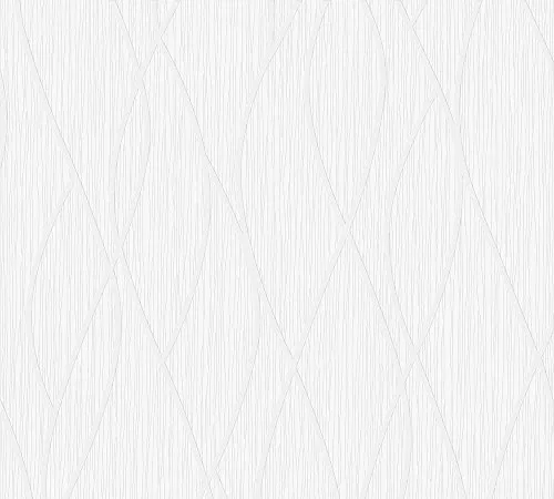 A.S. Création Streifentapete schwarz & weiß Vinyltapete 10,05 m x 0,53 m weiß 1431-12